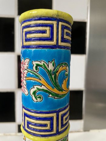 Emaux De Gien - Beautiful Pair Of Dragon Decor Vases Japonisant