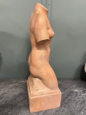 Skulptur Im antiken Stil Torso Der Venus Terrakotta Signiert Henri Martinet