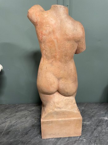 Skulptur Im antiken Stil Torso Der Venus Terrakotta Signiert Henri Martinet