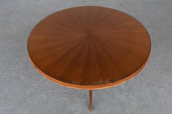 Tavolo con piedistallo Art Déco anni '30 in vetro di palissandro