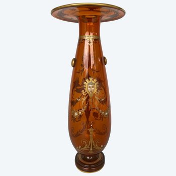 Cristallerie Baccarat - Amber Crystal Vase Late 19th century