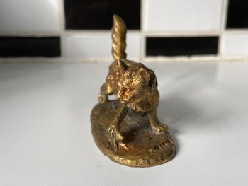 Piccolo gatto Fratin in bronzo