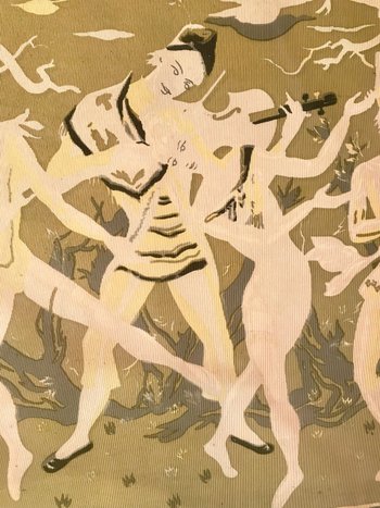 Großes bedrucktes Leinwandbild Ballet de troubadours signiert andrémichel