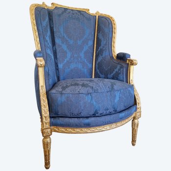 Jean Baptiste Sené, Exceptionnelle Bergère Estampillée d'époque Louis XVI.