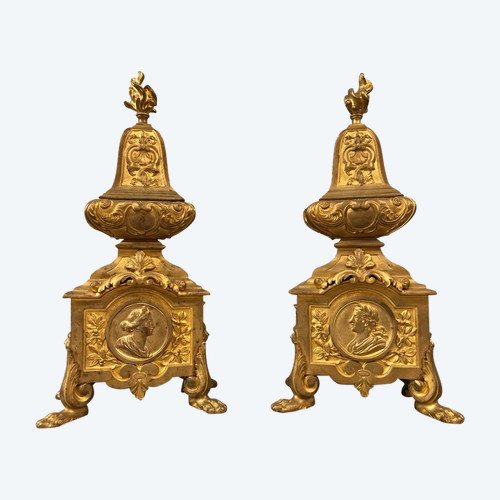 Beautiful Louis XIV Period Andirons 17th