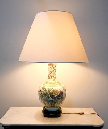 Bedeutende Lampe aus China Porzellan - 1960