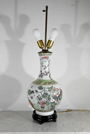 Bedeutende Lampe aus China Porzellan - 1960