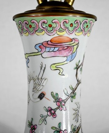 Bedeutende Lampe aus China Porzellan - 1960