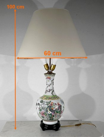 Bedeutende Lampe aus China Porzellan - 1960