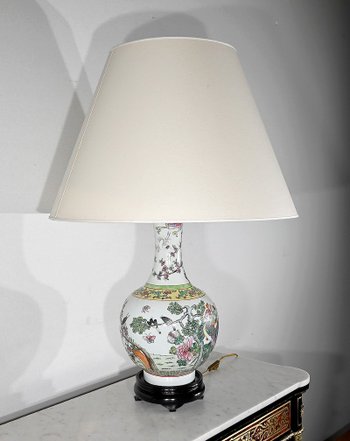 Bedeutende Lampe aus China Porzellan - 1960