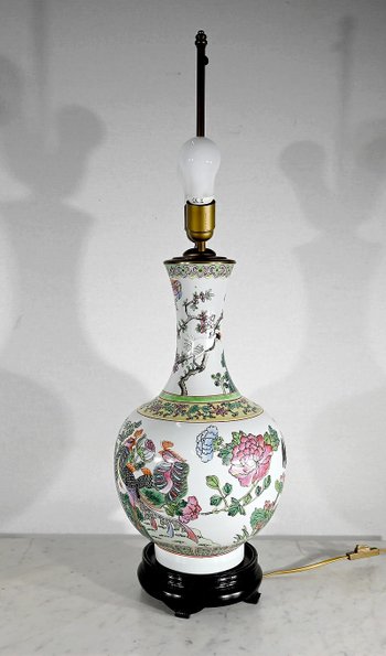 Bedeutende Lampe aus China Porzellan - 1960