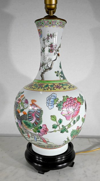 Bedeutende Lampe aus China Porzellan - 1960