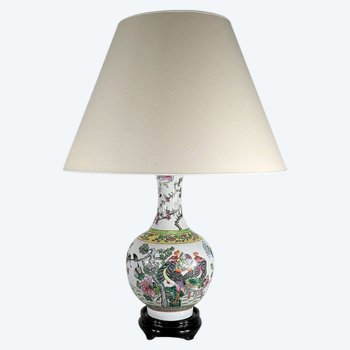 Bedeutende Lampe aus China Porzellan - 1960