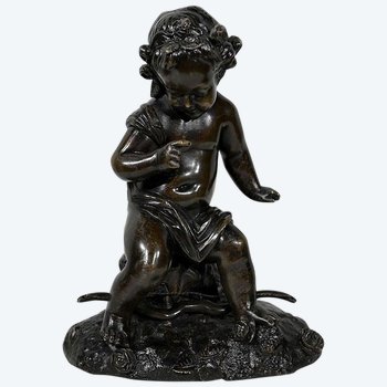 Bronze « Putto à l’Arc » – XIXe