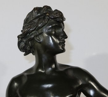 Important Bronze " David ", by A. Gaudez - End of XIXth century
