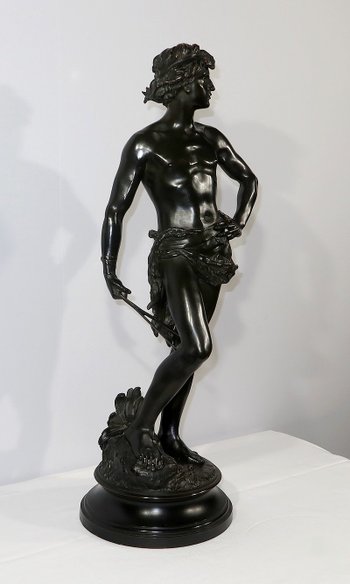 Important Bronze " David ", by A. Gaudez - End of XIXth century