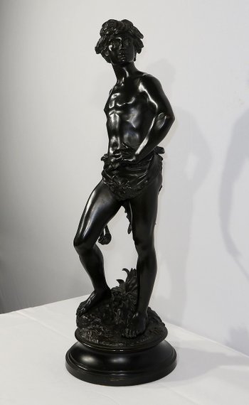Important Bronze " David ", by A. Gaudez - End of XIXth century