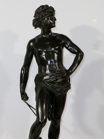 Important Bronze " David ", by A. Gaudez - End of XIXth century