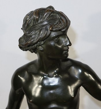 Important Bronze " David ", by A. Gaudez - End of XIXth century