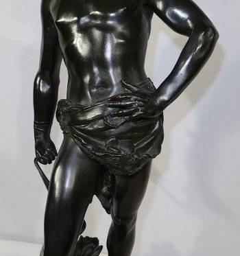 Important Bronze " David ", by A. Gaudez - End of XIXth century
