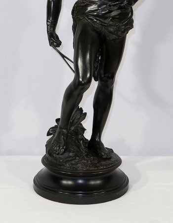 Important Bronze " David ", by A. Gaudez - End of XIXth century