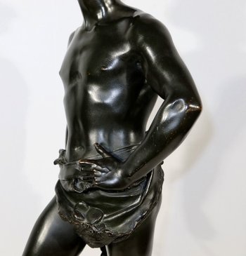 Important Bronze " David ", by A. Gaudez - End of XIXth century