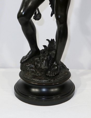 Important Bronze " David ", by A. Gaudez - End of XIXth century