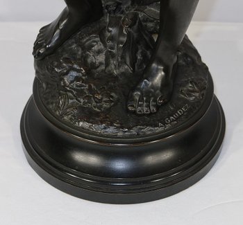 Important Bronze " David ", by A. Gaudez - End of XIXth century