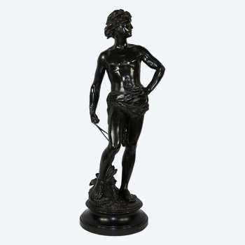 Important Bronze « David », par A. Gaudez – Fin XIXe