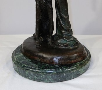 Importante bronzo "La dama con il levriero" dopo D. Chiparus - XX secolo