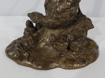Bronzo "Fagiano e i suoi piccoli" firmato Vilavan - Inizio XX secolo