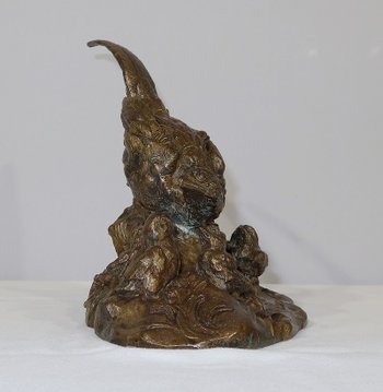 Bronzo "Fagiano e i suoi piccoli" firmato Vilavan - Inizio XX secolo