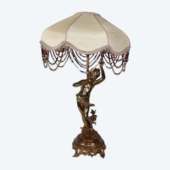 Lampe « La Joueuse de Flûte », d’après Auguste Moreau –  Début XXe