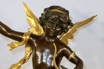 Importante "Cupido" in bronzo di Charles B. - XIX secolo