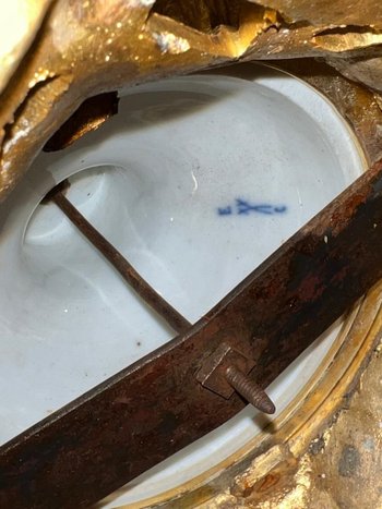 Grande vaso in porcellana di Meissen montato in bronzo dorato XIX secolo