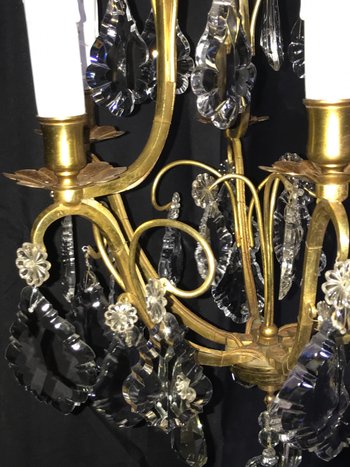 Louis XV style chandelier 6 lights crystal