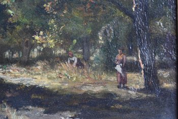 Huile Sur Panneau Foret De Fontainbleau Ernest Guillemer
