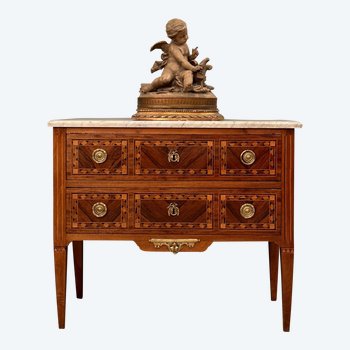 Commode Sauteuse En Marqueterie Epoque Fin XVIIIème