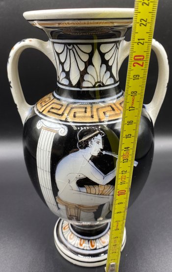 VASO GRECO IN CERAMICA SMALTATA