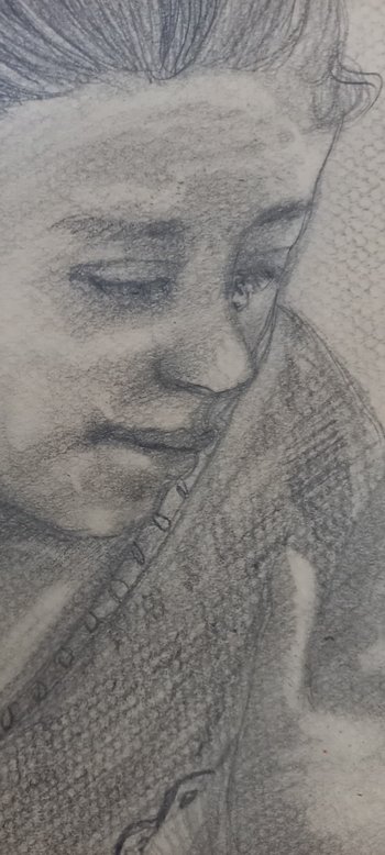 Grey pencil drawing/ The death of Cleopatra