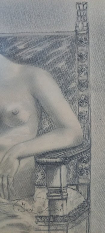 Grey pencil drawing/ The death of Cleopatra