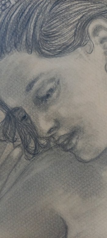 Grey pencil drawing/ The death of Cleopatra