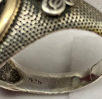 ANELLO CON SIGILLO IN ARGENTO STERLING E PLACCA D'ARGENTO