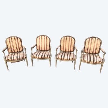 Four armchairs in the 19th century Transition style