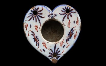 18th century earthenware inkwell