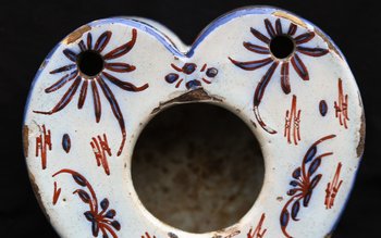 18th century earthenware inkwell