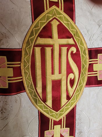 Religiöser Hut im Art-Deco-Stil aus Damast Epoche miliey XX. Jahrhundert