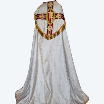 Religiöser Hut im Art-Deco-Stil aus Damast Epoche miliey XX. Jahrhundert