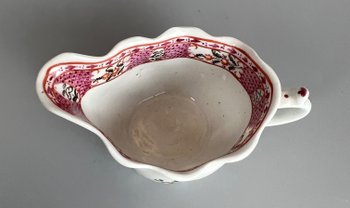 A Late 18thc Caughley Polychrome low Chelsea Ewer c.1790