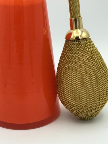 Flacone spray per profumo in doppio cristallo arancione